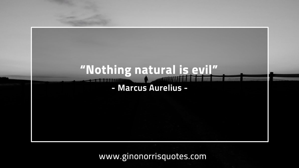 Nothing natural is evil MarcusAureliusQuotes