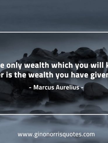 The only wealth which you will keep forever MarcusAureliusQuotes