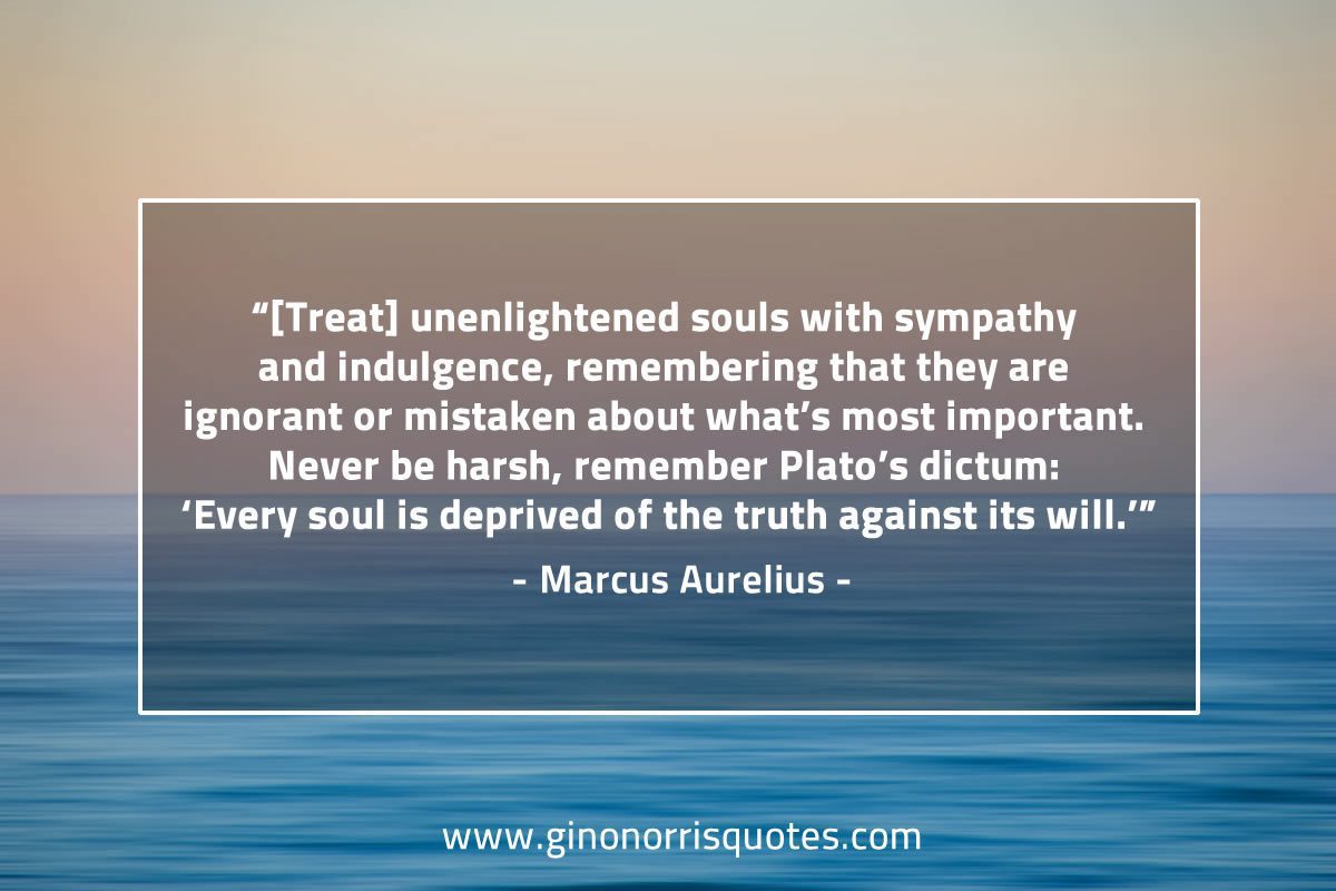 Treat unenlightened souls with sympathy MarcusAureliusQuotes