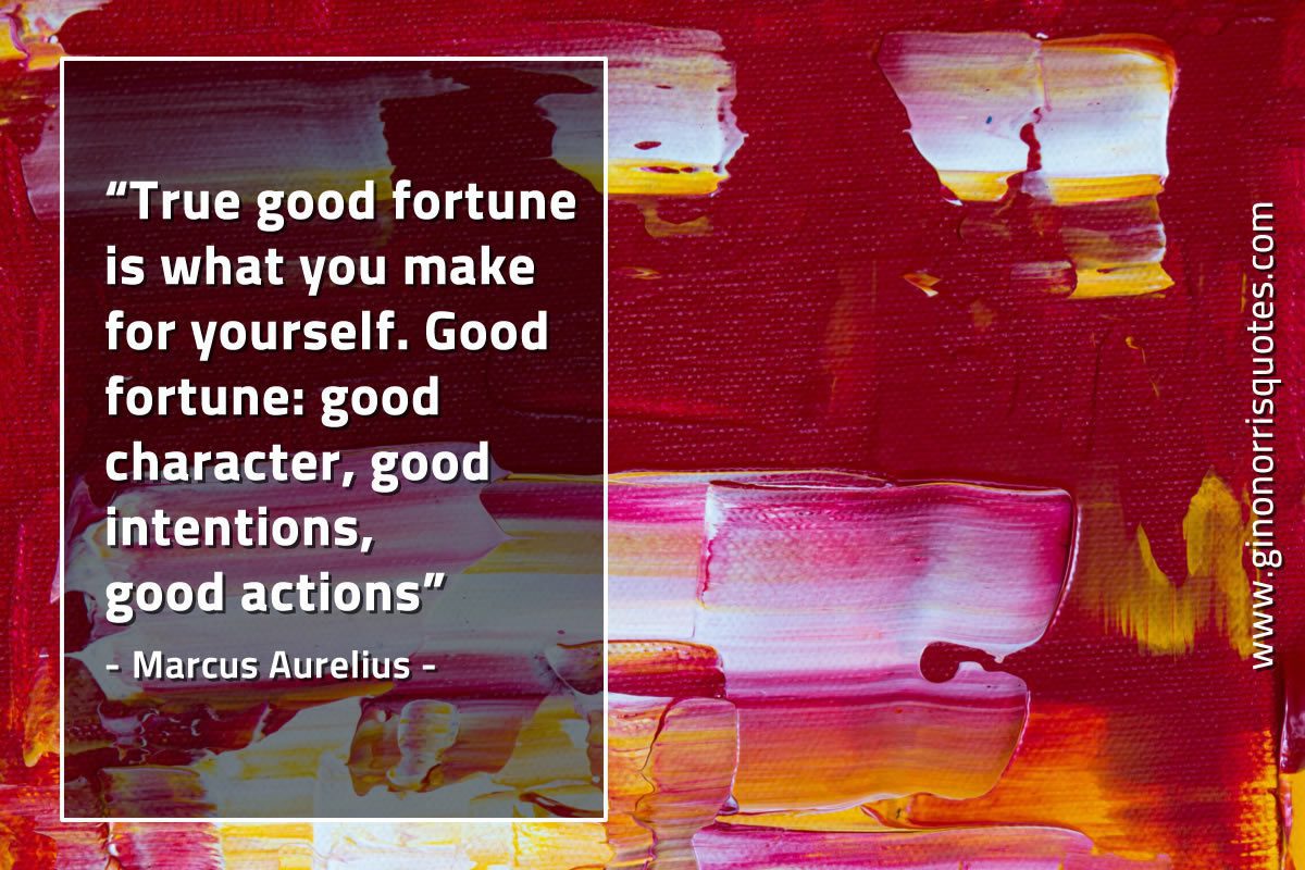 True good fortune is what you make for yourself MarcusAureliusQuotes