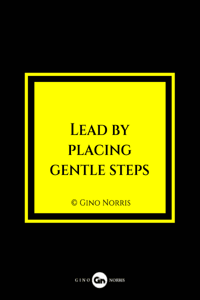 10MQ. Lead by placing gentle steps