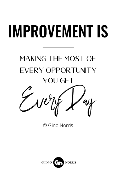 175RQ. Improvement is making the most of every opportunity you get every day