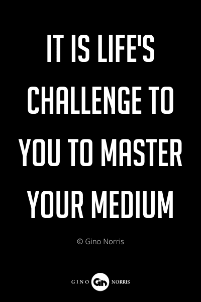 293PQ. It is lifes challenge to you to master your medium